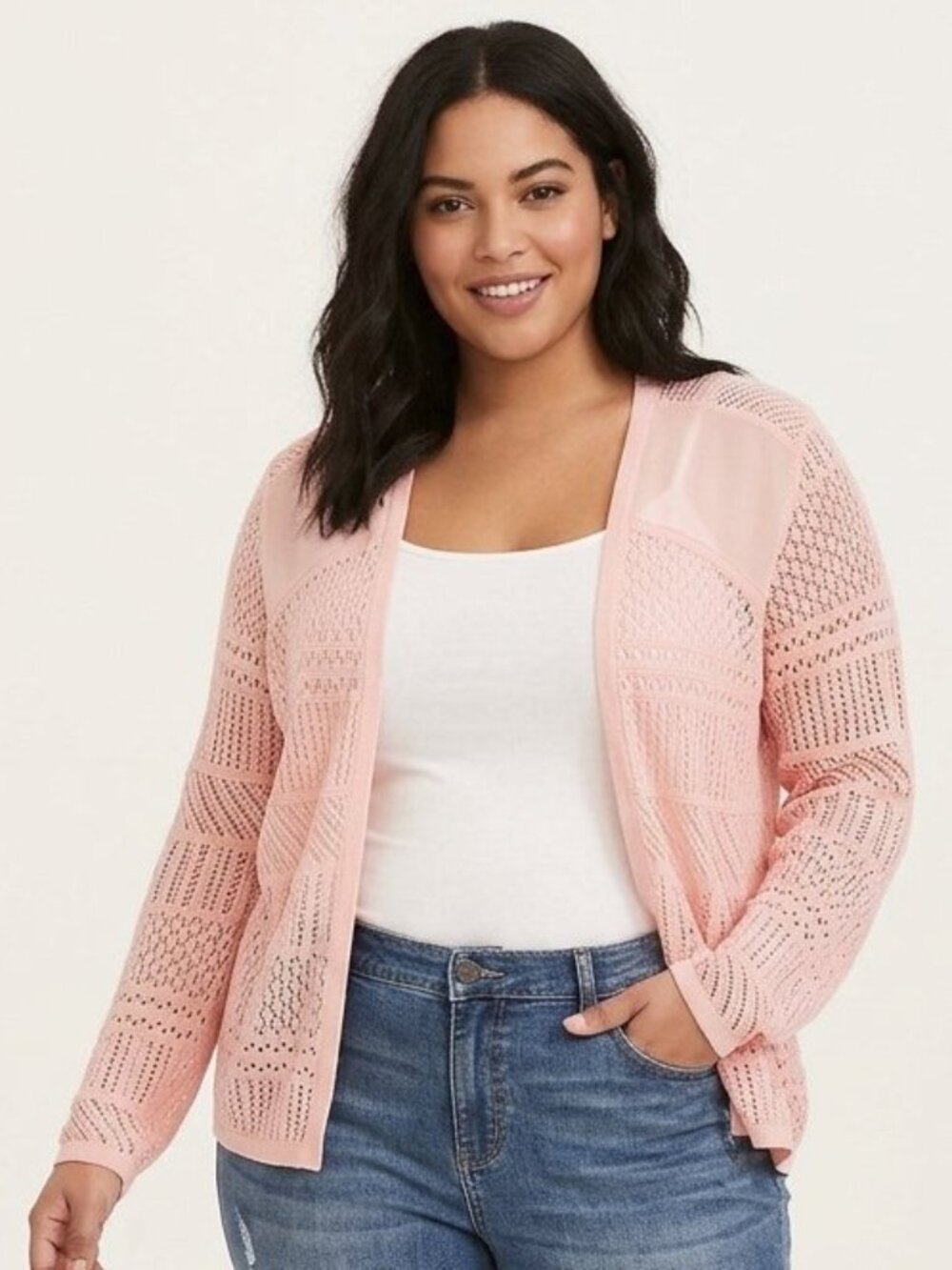 Torrid | Open Knit Crochet Sheer Cardigan 1X Coquette Soft Girl Cottagecore Chic